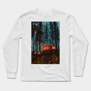 retro twilight camping Long Sleeve T-Shirt